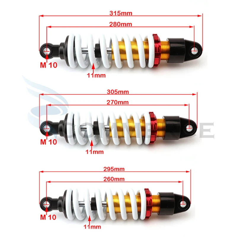 Atv Suspension Shock Absorber - 260mm 270mm 280mm ammortizzatore sospensione posteriore