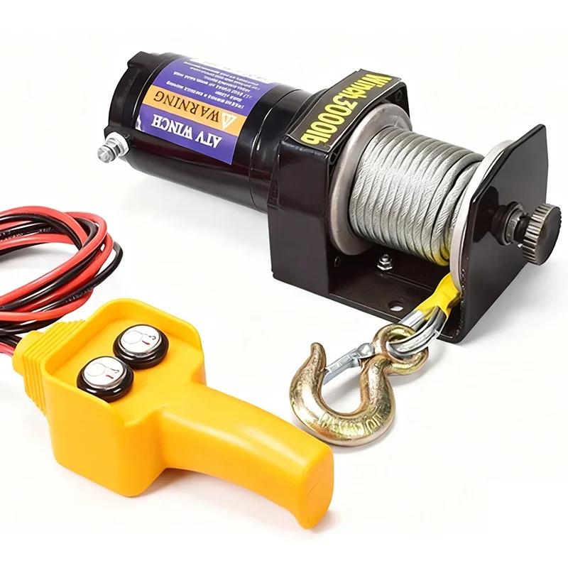 Atv Winch 3000Lb - Verricello Elettrico Portatile 12V 24V con